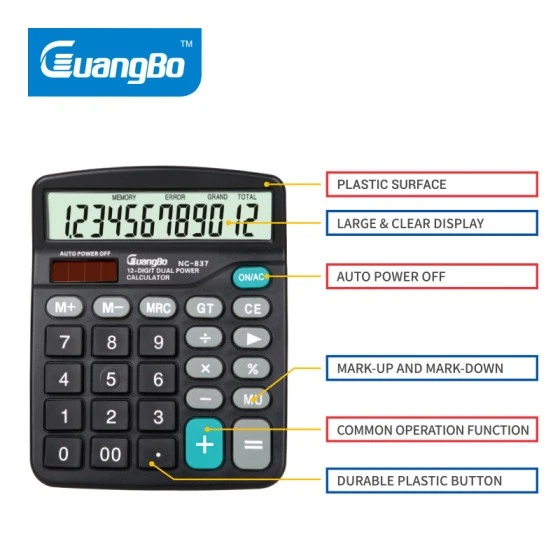Kalkulator Guangbo Kalkulator NC-837 12 Digit / Calculator